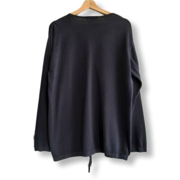 ERIC ALEXANDRE Cardigan Button Down Fine Knit Navy Sz L - Picture 4 of 7